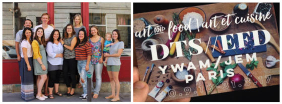 Collage of YWAM Paris Leaders in one photo, and a DTS advert in another image
