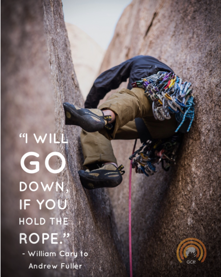 Roped in Rock Climber